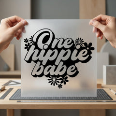 One Hippie Babe Retro Retro Boho Ready to Press DTF Transfer for Dtf