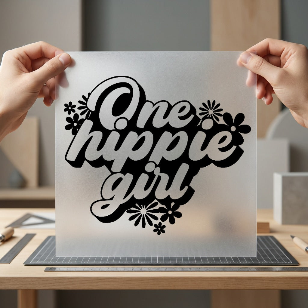 One Hippie Girl Retro Vintage Retro Ready to Press DTF Transfer for Dtf