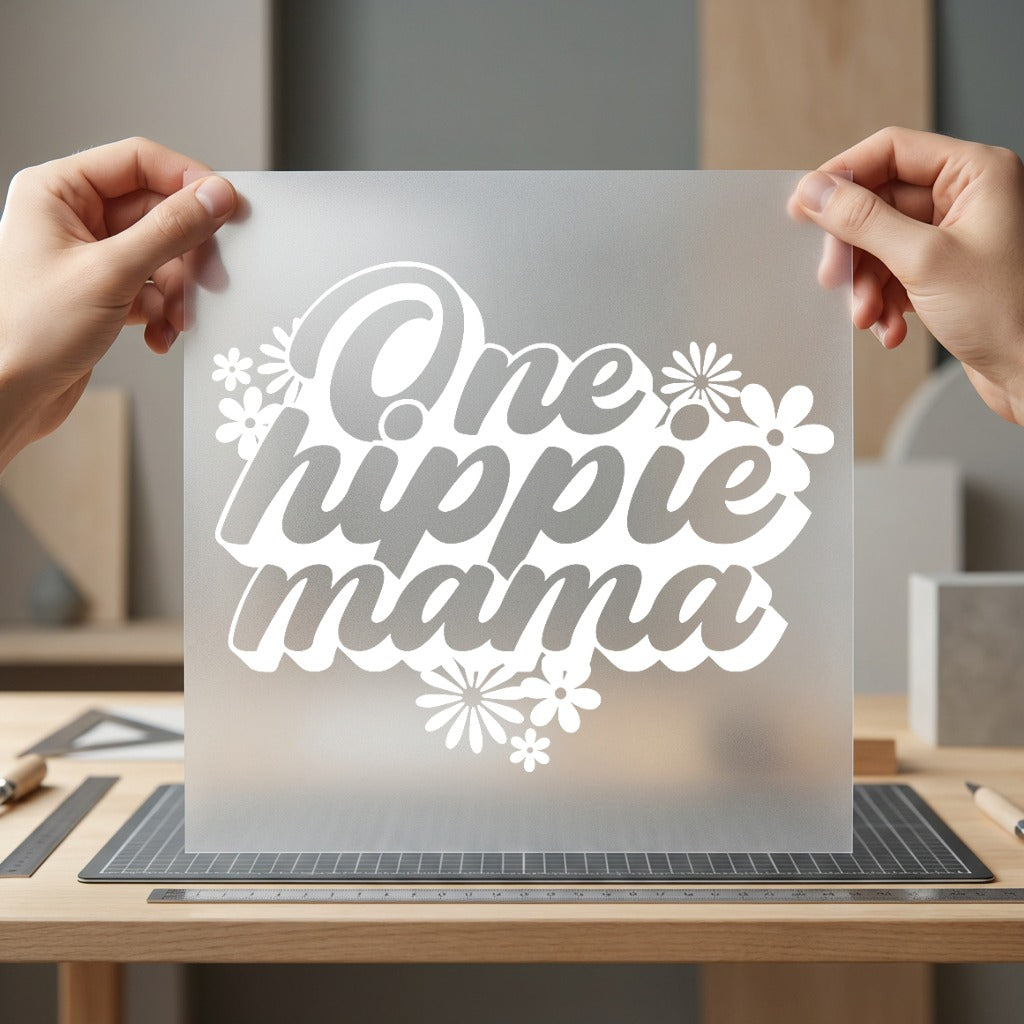 One Hippie Mama Retro Mom Retro Ready to Press DTF Transfer for Dtf