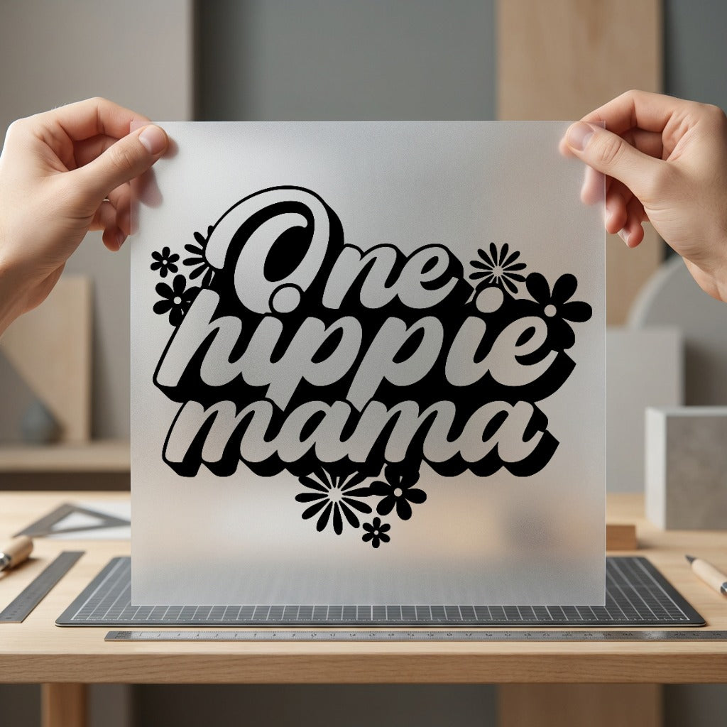 One Hippie Mama Retro Mom Retro Ready to Press DTF Transfer for Dtf