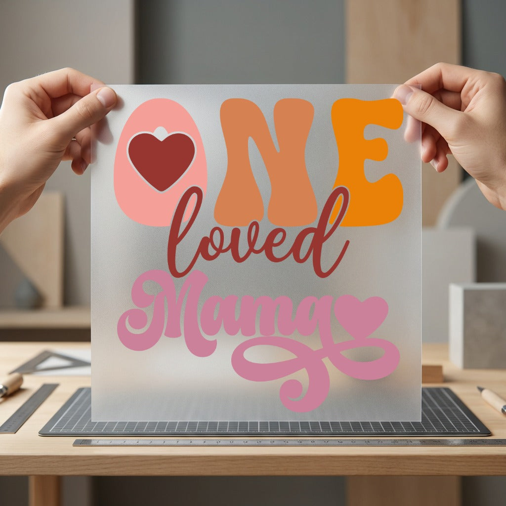 One Loved Mama Retro Mom Retro Ready to Press DTF Transfer for Dtf