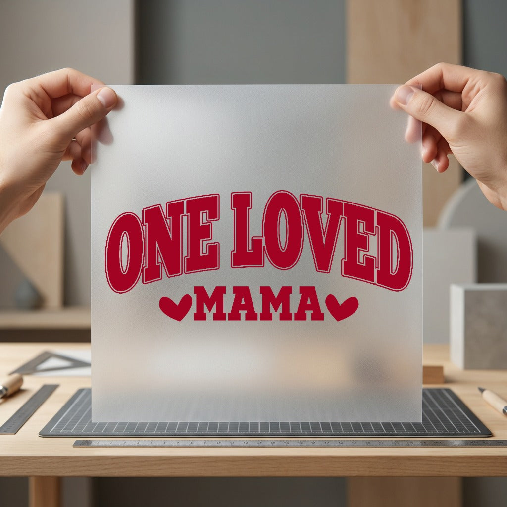 One Loved Mama Retro Valentine Mom Ready to Press DTF Transfer for Dtf