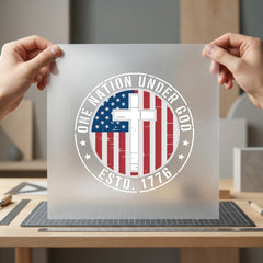One Nation Under God 4th Of July Christian Ready to Press DTF Transfer for Dtf