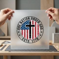 One Nation Under God 4th Of July Christian Ready to Press DTF Transfer for Dtf