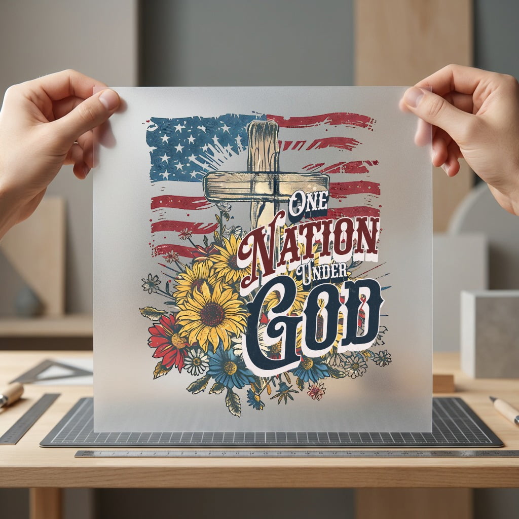 One Nation Under God 4th Of July Faith Ready to Press DTF Transfer for Dtf