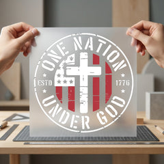 One Nation Under God Christian Faith Ready to Press DTF Transfer for Dtf