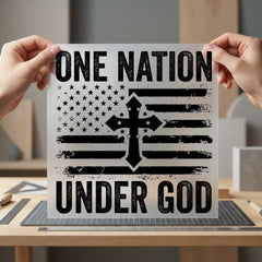 One Nation Under God Christian Faith Ready to Press DTF Transfer for Dtf