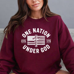 One Nation Under God | Patriotic Faith Sweatshirt - Luckets.com