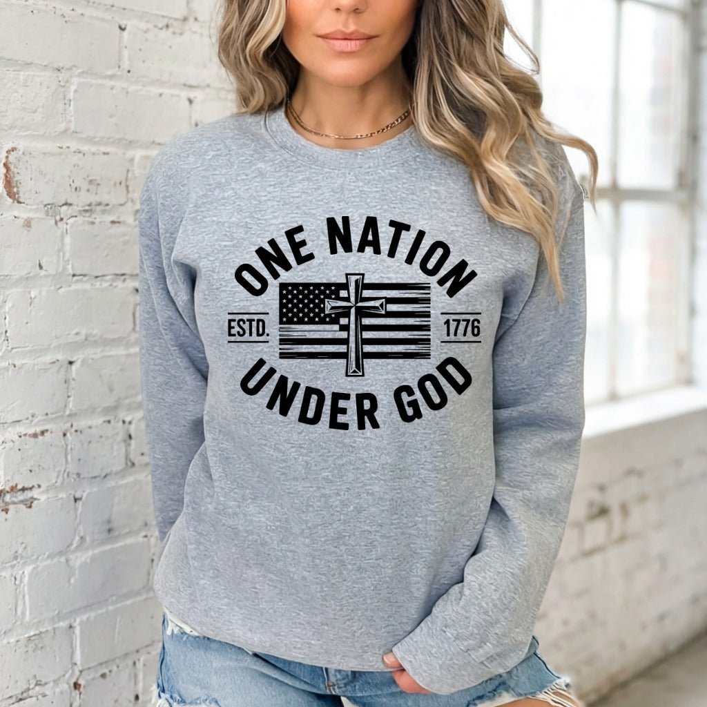 One Nation Under God | Patriotic Faith Sweatshirt - Luckets.com