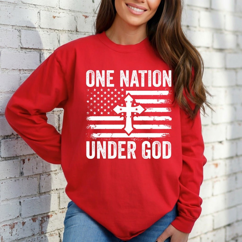 One Nation Under God | Patriotic Faith Sweatshirt - Luckets.com