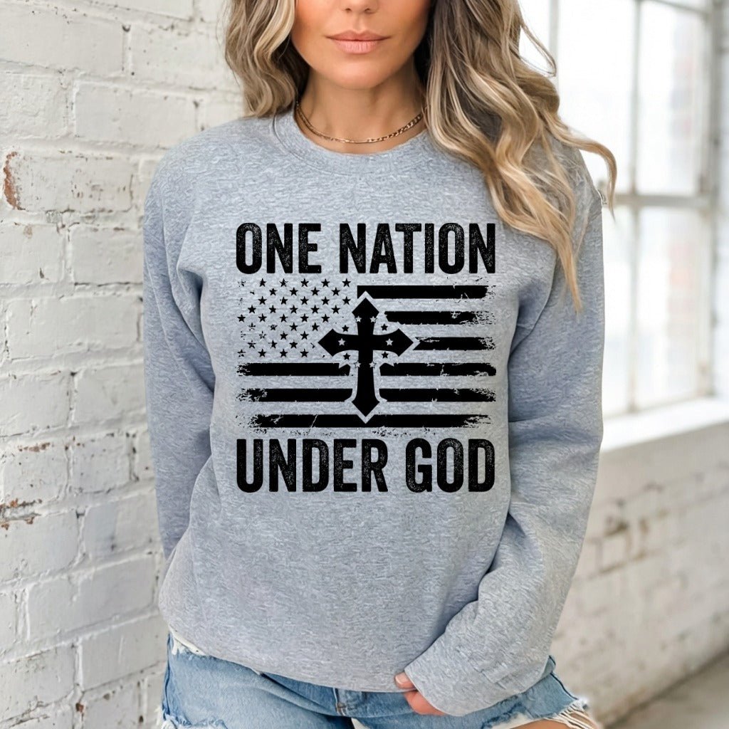 One Nation Under God | Patriotic Faith Sweatshirt - Luckets.com