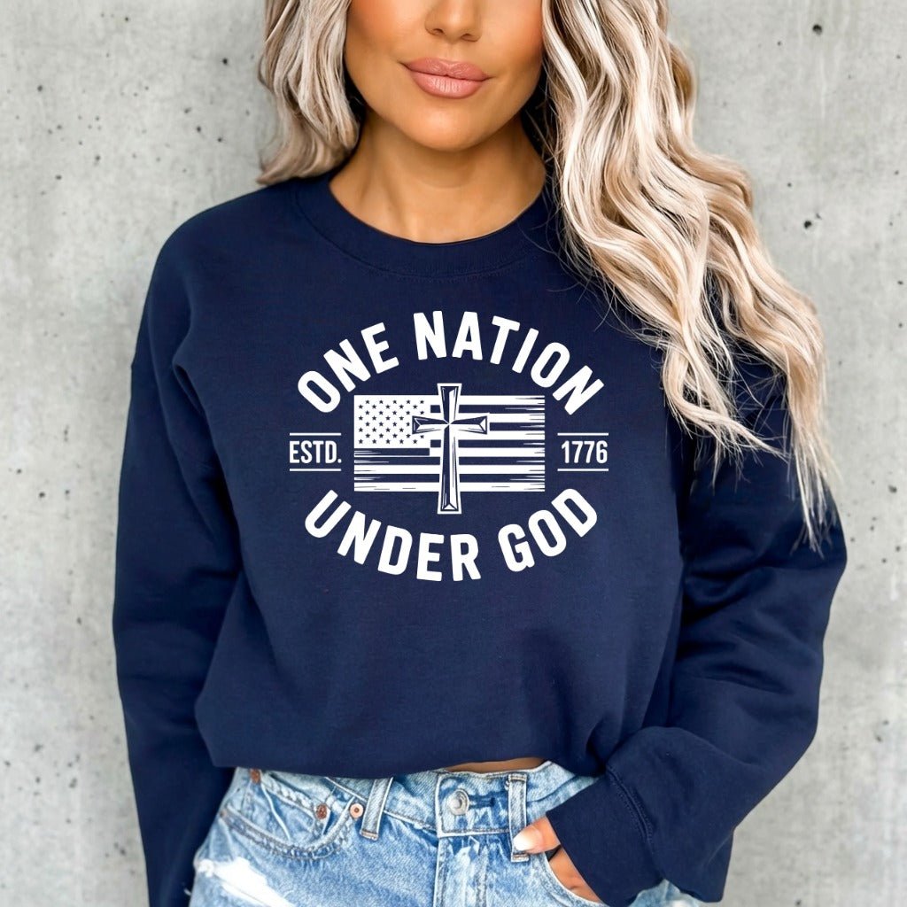 One Nation Under God | Patriotic Faith Sweatshirt - Luckets.com