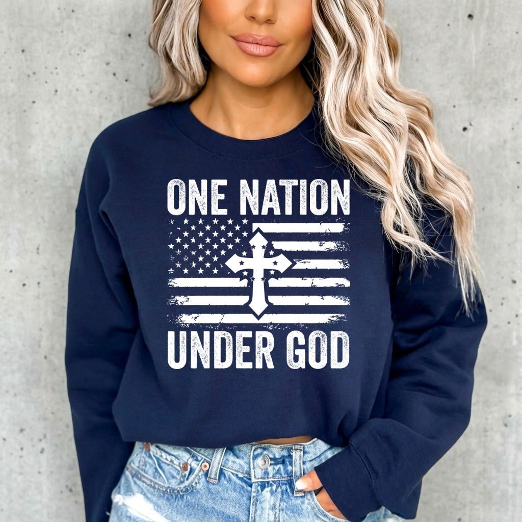 One Nation Under God | Patriotic Faith Sweatshirt - Luckets.com