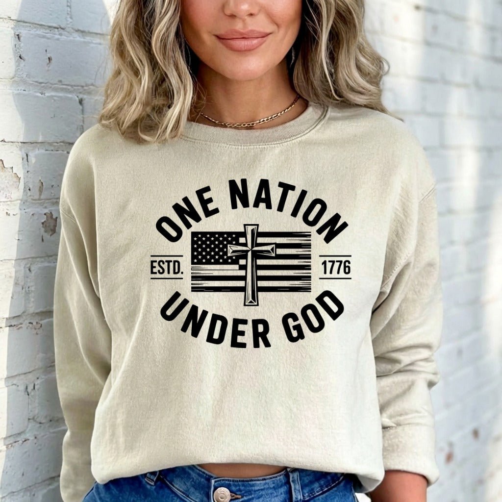 One Nation Under God | Patriotic Faith Sweatshirt - Luckets.com