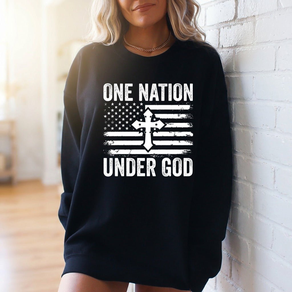 One Nation Under God | Patriotic Faith Sweatshirt - Luckets.com