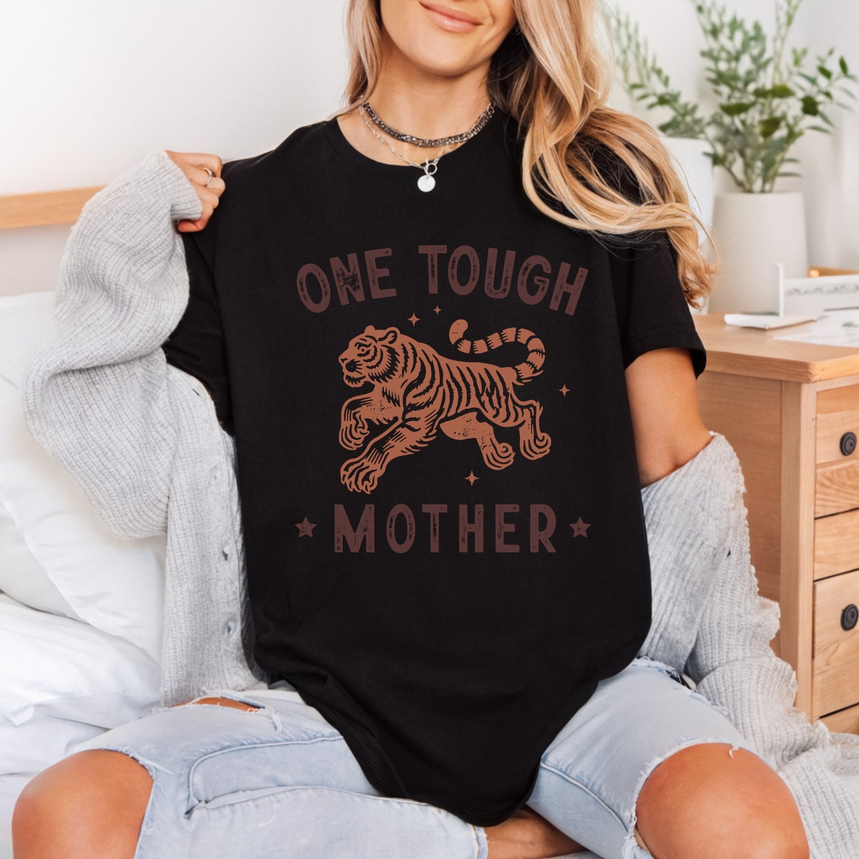 One Tough Mother Tiger Mom Funny Ready to Press DTF Transfer for Dtf