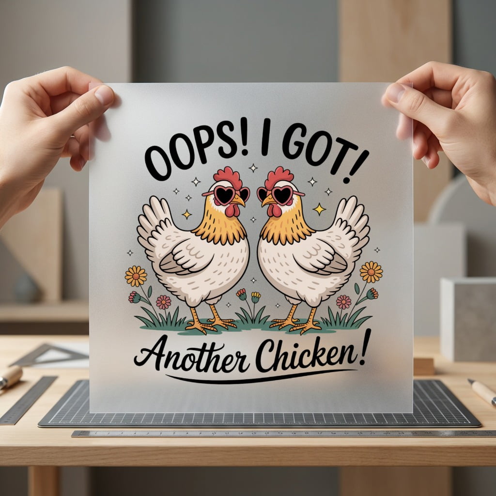 Oops Got Another Chicken Funny Pet Ready to Press DTF Transfer for Dtf