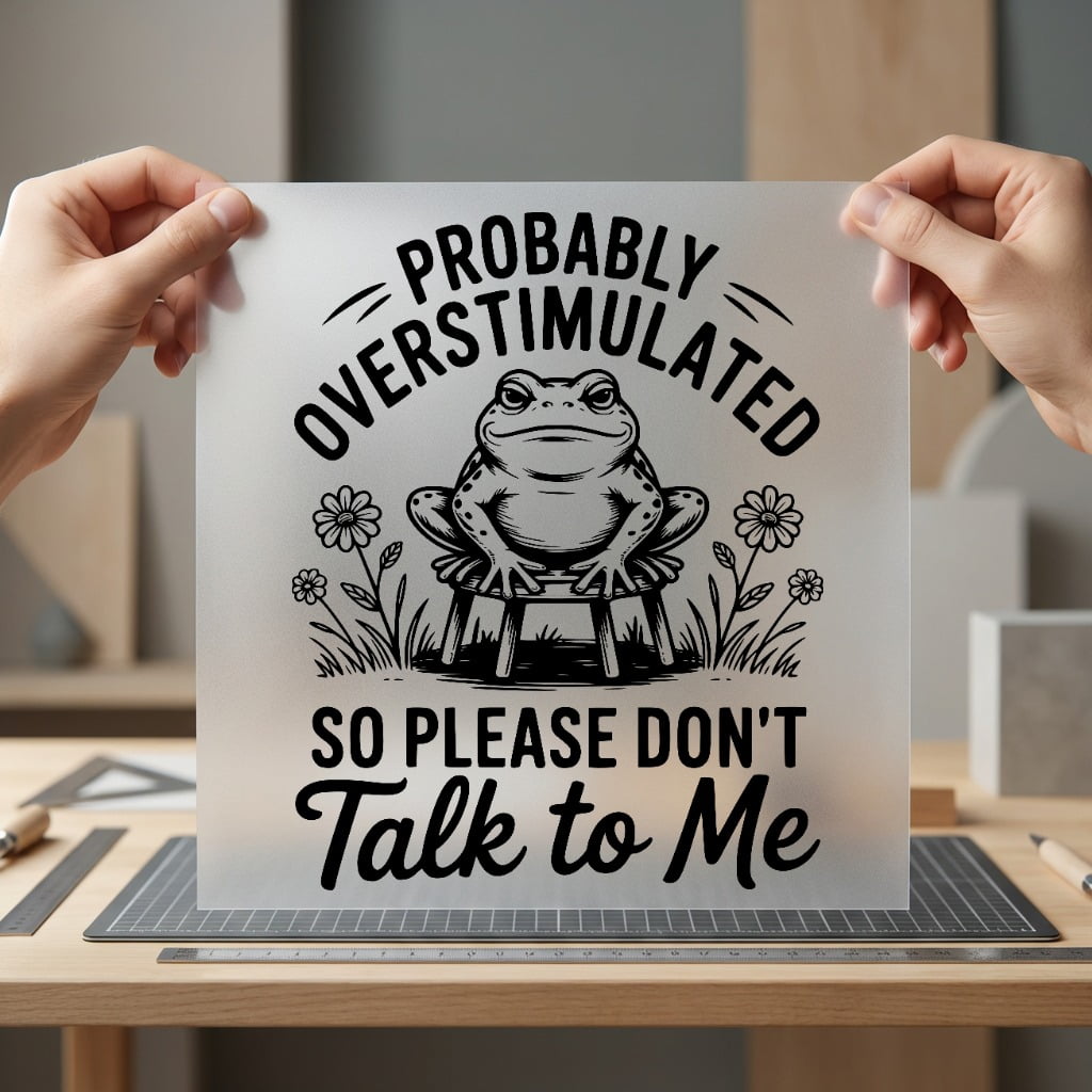 Overstimulated Frog Humorous Diy Funny Sarcastic Ready to Press DTF Transfer for Dtf