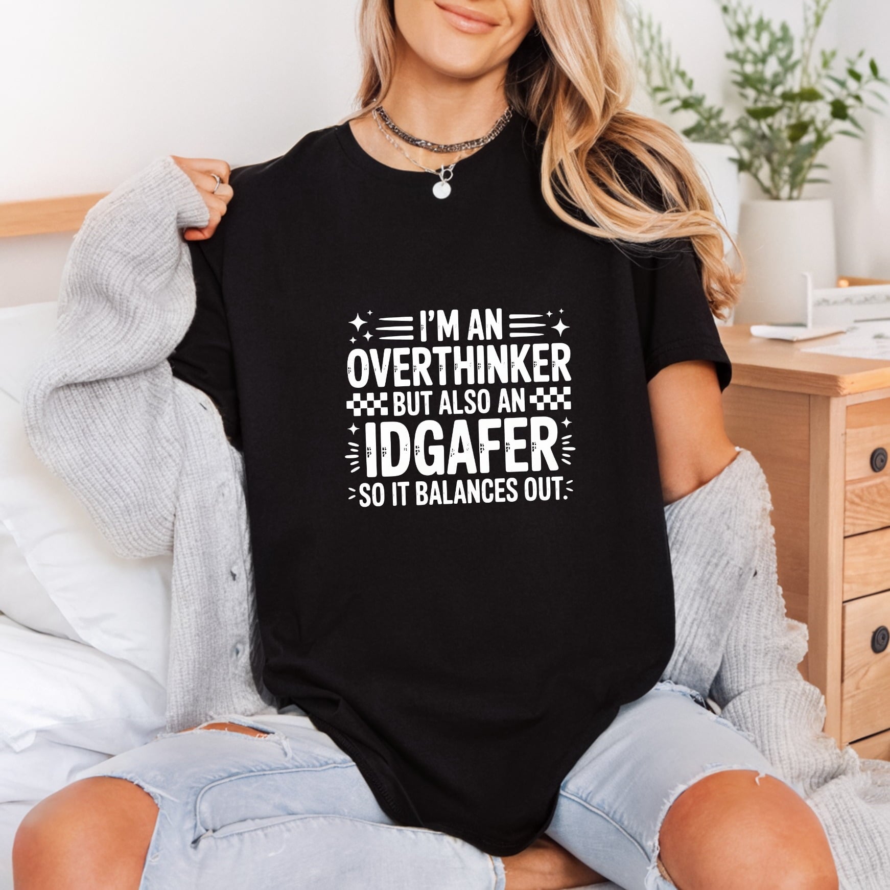 Overthinker Idgaf Quote Funny Funny Sarcastic Ready to Press DTF Transfer for Dtf