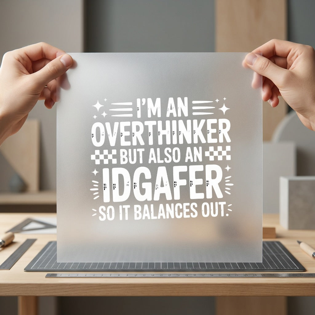 Overthinker Idgaf Quote Funny Funny Sarcastic Ready to Press DTF Transfer for Dtf