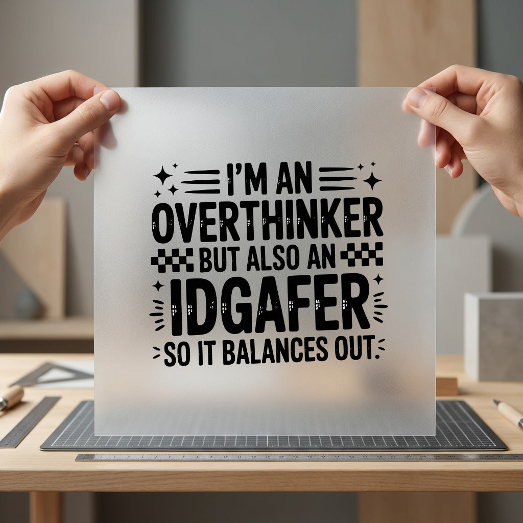 Overthinker Idgaf Quote Funny Funny Sarcastic Ready to Press DTF Transfer for Dtf