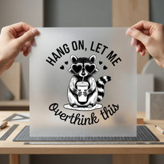 Overthinking Raccoon Retro Diy Funny Sarcastic Ready to Press DTF Transfer for Dtf
