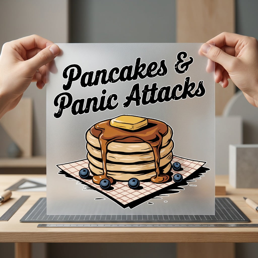 Pancakes Panic Attacks Retro Funny Sarcastic Ready to Press DTF Transfer for Dtf