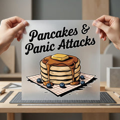 Pancakes Panic Attacks Retro Funny Sarcastic Ready to Press DTF Transfer for Dtf