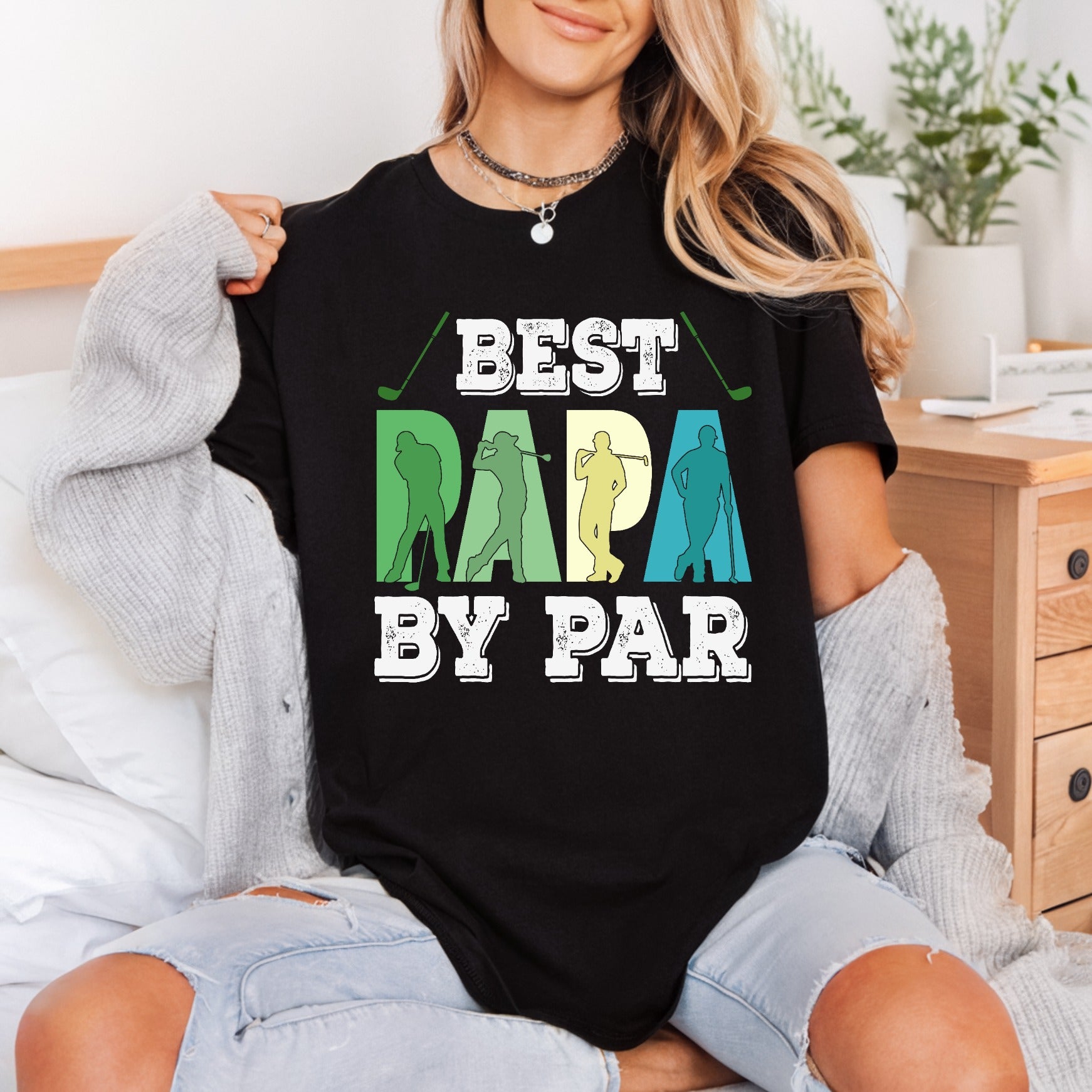 Papa Par Golf-themed Diy Dad Grandpa Ready to Press DTF Transfer for Dtf