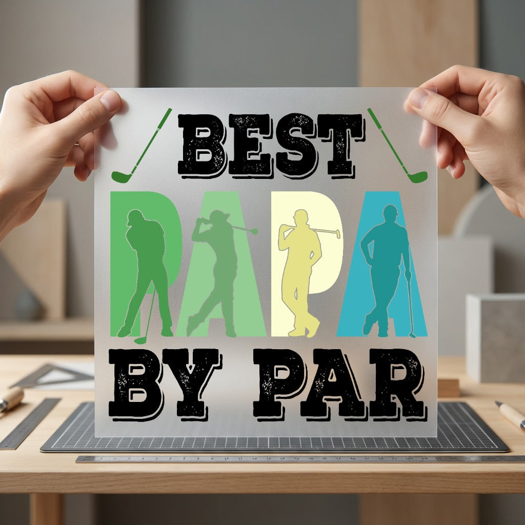 Papa Par Golf-themed Diy Dad Grandpa Ready to Press DTF Transfer for Dtf