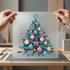 Pastel Christmas Tree Holiday Christmas Retro Ready to Press DTF Transfer for Dtf