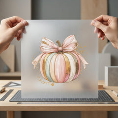 Pastel Glam Pumpkin Fall Halloween Thanksgiving Ready to Press DTF Transfer for Dtf