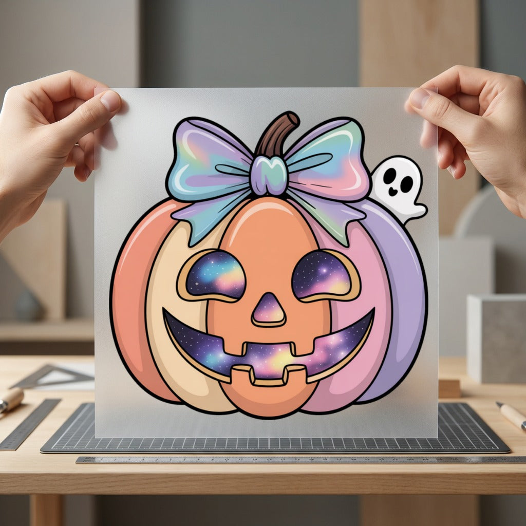 Pastel Halloween Pumpkin Ghost Halloween Aesthetic Ready to Press DTF Transfer for Dtf
