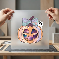 Pastel Halloween Pumpkin Ghost Halloween Aesthetic Ready to Press DTF Transfer for Dtf