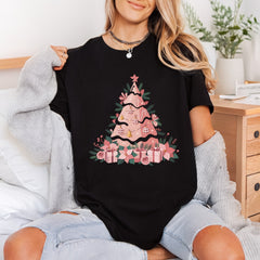 Pastel Pink Christmas Tree Christmas Aesthetic Ready to Press DTF Transfer for Dtf