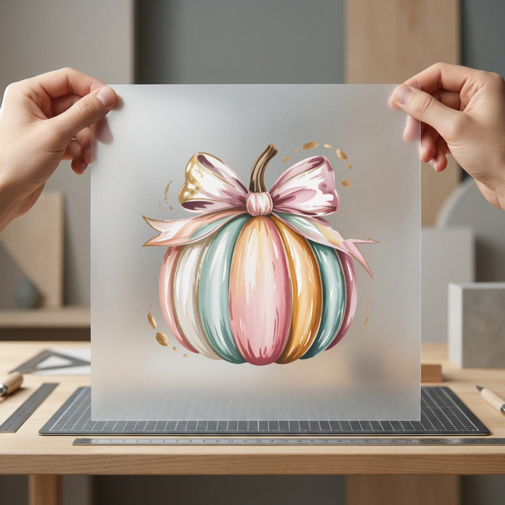 Pastel Pumpkin Bow Fall Halloween Thanksgiving Ready to Press DTF Transfer for Dtf