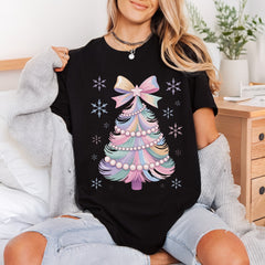Pastel Rainbow Christmas Tree Christmas Aesthetic Ready to Press DTF Transfer for Dtf