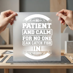Patient Calm Fishing Quote Dad Vintage Ready to Press DTF Transfer for Dtf