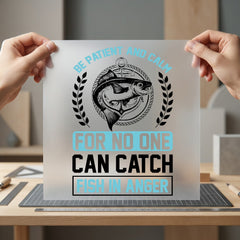 Patient Calm Fishing Retro Dad Grandpa Ready to Press DTF Transfer for Dtf