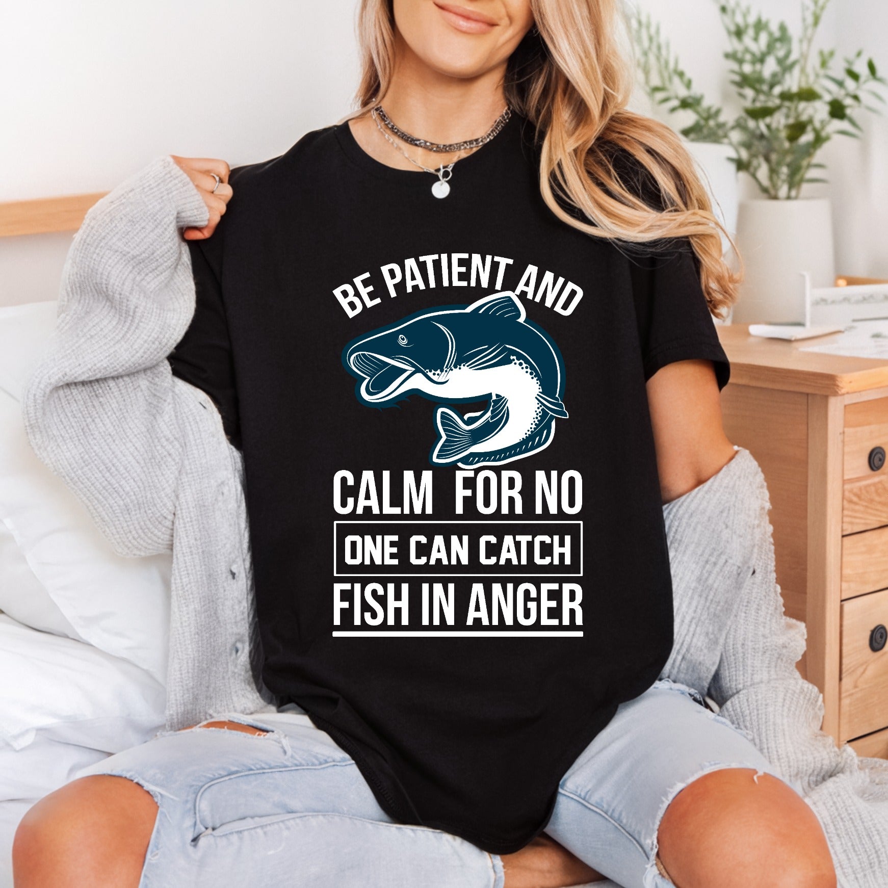 Patient Fishing Quote Retro Dad Funny Ready to Press DTF Transfer for Dtf