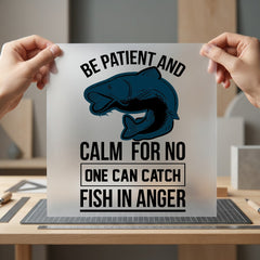 Patient Fishing Quote Retro Dad Funny Ready to Press DTF Transfer for Dtf