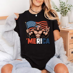 Patriotic Bigfoot Merica Retro 4th Of July Patriotic Ready to Press DTF Transfer for Dtf