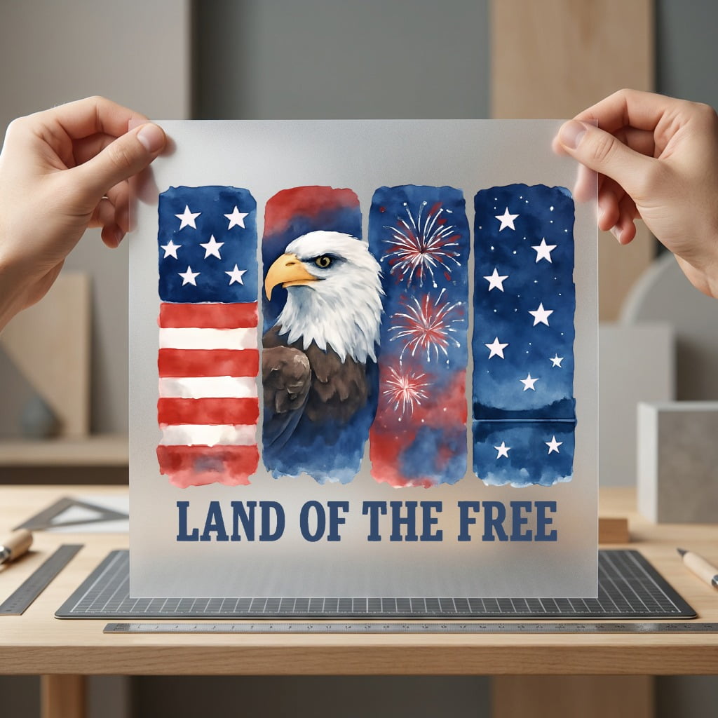 Patriotic Eagle Watercolor Americana 4th Of July Patriotic Ready to Press DTF Transfer for Dtf