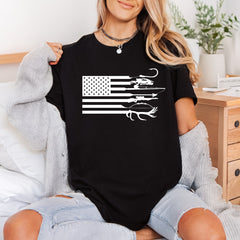 Patriotic Hunting Fishing Flag Patriotic Usa Ready to Press DTF Transfer for Dtf