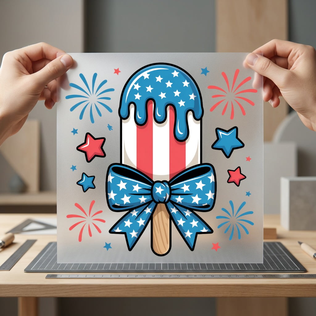 Patriotic Popsicle Festive Diy 4th Of July Patriotic Ready to Press DTF Transfer for Dtf
