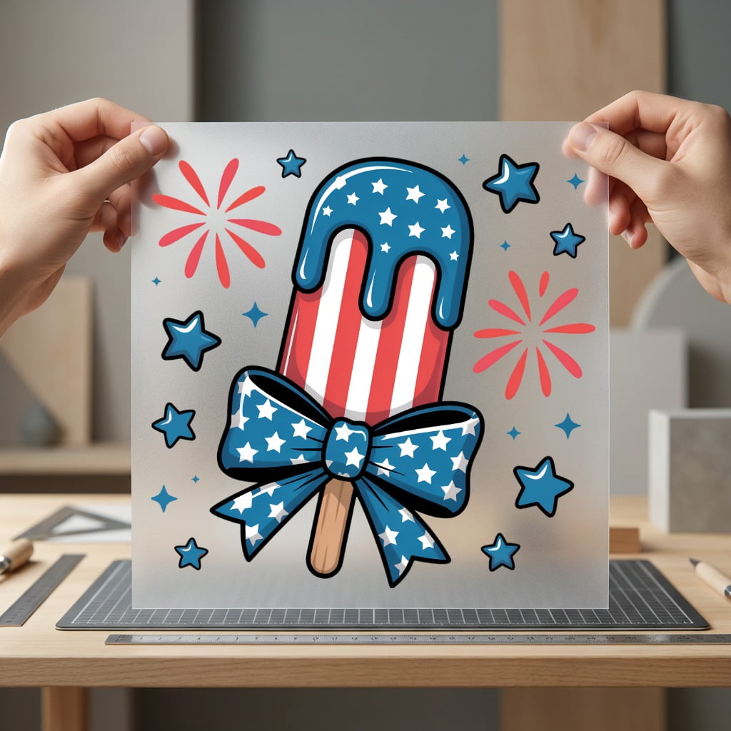 Patriotic Popsicle Stars Americana 4th Of July Patriotic Ready to Press DTF Transfer for Dtf