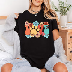 Paw Love Retro Floral Mom Dad Ready to Press DTF Transfer for Dtf