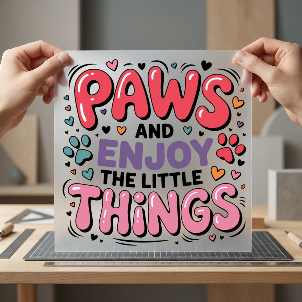 Paws Enjoy Little Things Funny Pet Ready to Press DTF Transfer for Dtf