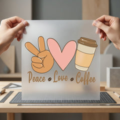 Peace Love Coffee Retro Boho Aesthetic Ready to Press DTF Transfer for Dtf