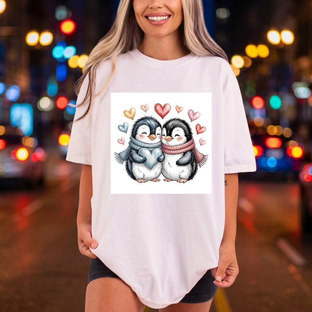 Penguin Couple Valentine Day Valentine Ready to Press DTF Transfer for Dtf